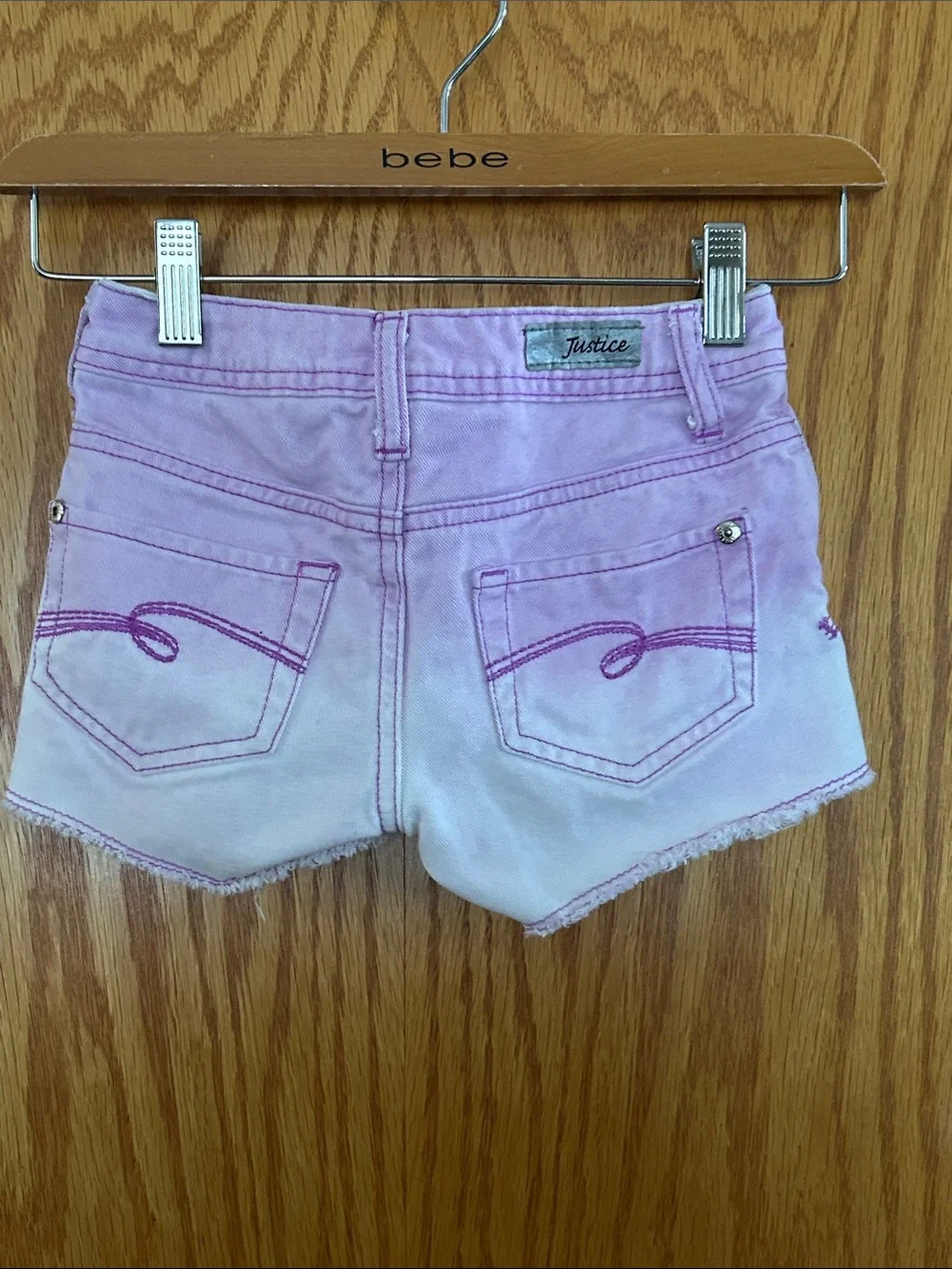 Justice Girls' Ombre Purple Denim Shorts Sz 8S